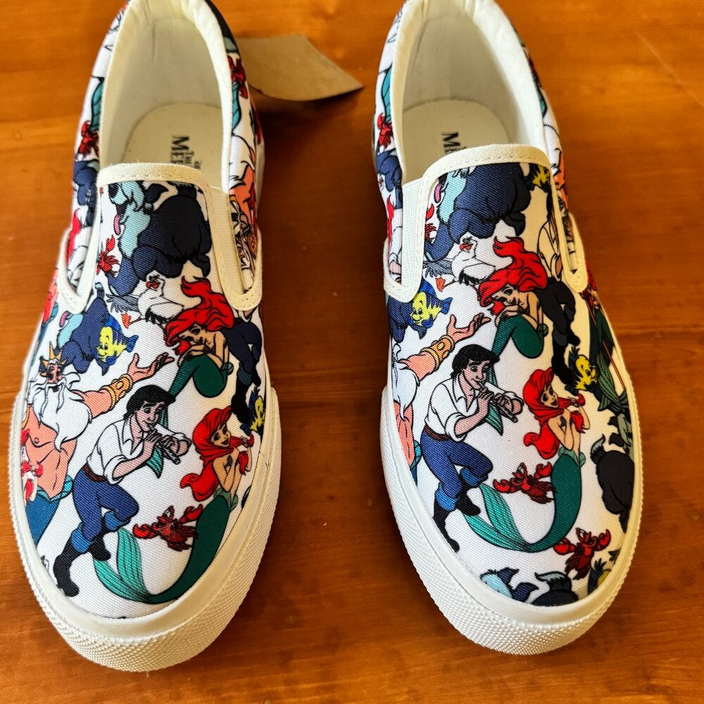 Ground Up Canvas Women's Sz 7 Slip-ons Disney The Little Mermaid NWT